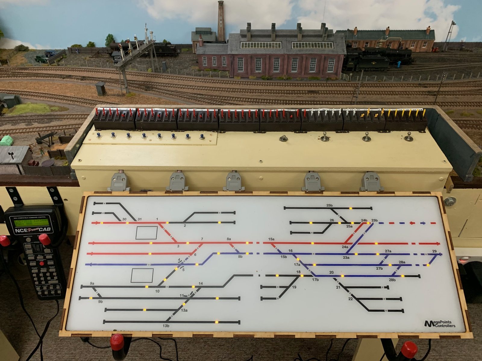 A finished bespoke mimic panel in the MegaPoints workshop.