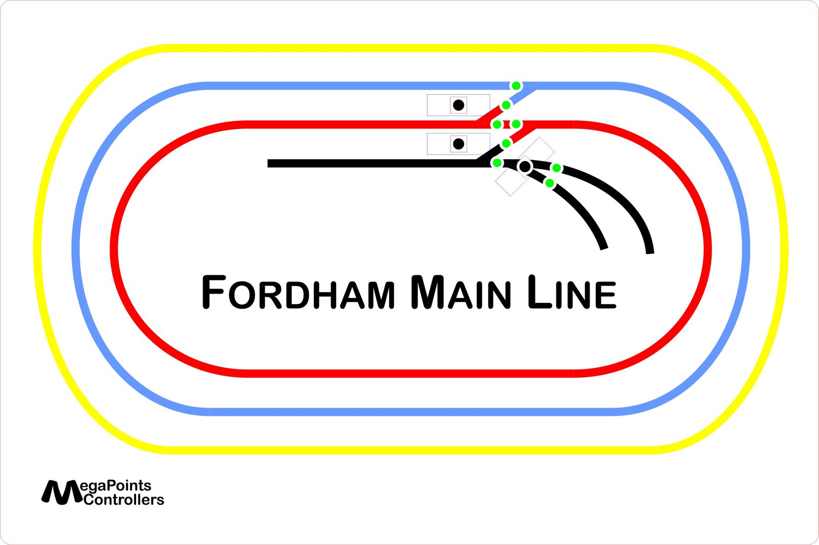 Bespoke mimic panel for Fordham Main Line with the layout name engraved large.