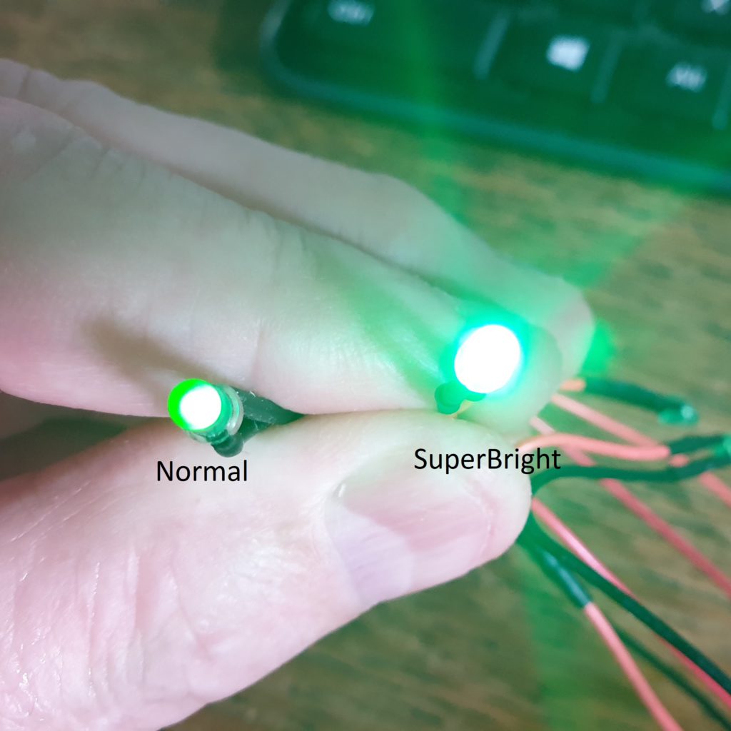 LED GREEN/GREEN Cable Pack - SuperBright (24cm)