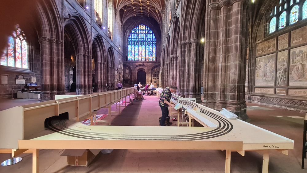 Pete Watermans layout at Chester Cathedral, summer 2021.