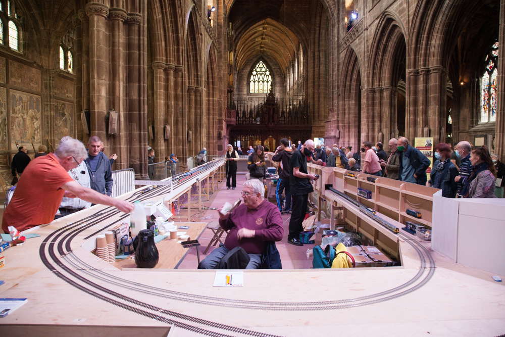 Pete Watermans layout at Chester Cathedral, summer 2021.