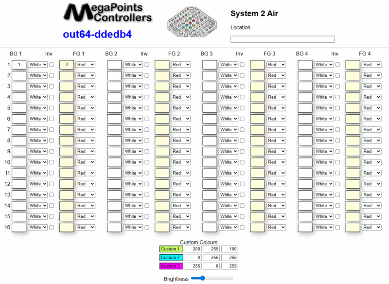 out-64 main config screen