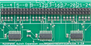 Plug and play button/switch expansion board for MultiPanel Processor pnp