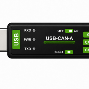 System2 CAN Adaptor USB-CAN-A dongle, showing the USB plug and the GND, CAN_H and CAN_L screw terminals
